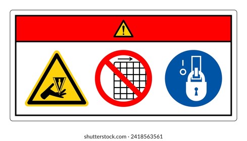 Danger Cutting Hazard Do Not Remove Guard Symbol Sign, Vector Illustration, Isolate On White Background Label .EPS10