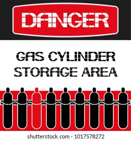 Danger.Gas cylinder storage area.
The area is designed for specific materials in strict accordance.