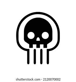 Danger death or destroy skull icon
