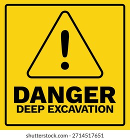 Peligro Ilustración vectorial de señal de advertencia de seguridad de excavación profunda