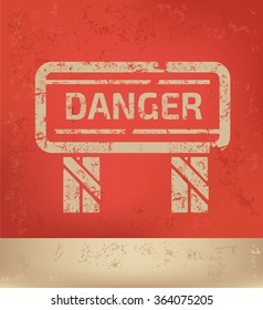 Danger design on red background,grunge vector