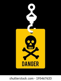 Danger design over black background, vector illustration