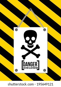 Danger design over black background, vector illustration