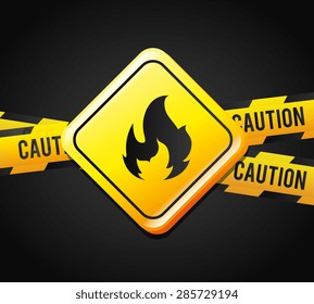 Danger design over black background, vector illustration.
