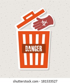 Danger design over vintage background vector illustration
