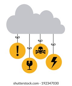 Danger design over white background, vector illustration