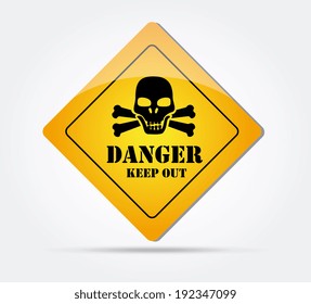Danger design over white background, vector illustration