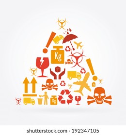 Danger design over white background, vector illustration