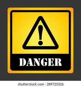 Danger design over white background, vector illustration.