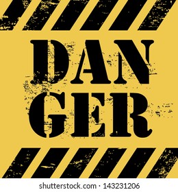 danger design over yellow background vector illustration