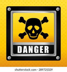 Danger design over yellow background, vector illustration.