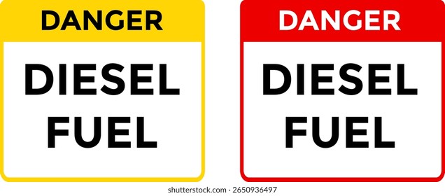 Sinal de Perigo de Combustível Diesel  Aviso de Precaução de Segurança. Sinal de armazenamento de combustível. Indicador de perigo. sinais de aviso amarelos. Símbolo de Conformidade do Local de Trabalho
