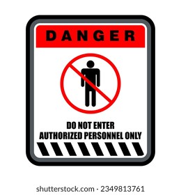 Danger, Ne pas entrer de données personnelles autorisées uniquement, signe image vectorielle