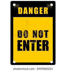 Danger, Do Not Enter sign vector