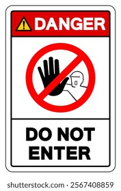 Danger Do Not Enter Symbol Sign, Vector Illustration, Isolate On White Background Label.EPS10