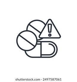 danger drugs icon. vector.Editable stroke.linear style sign for use web design,logo.Symbol illustration.