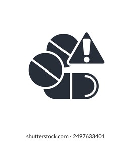 danger drugs icon. vector.Editable stroke.linear style sign for use web design,logo.Symbol illustration.