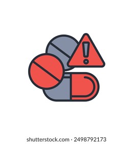 danger drugs icon. vector.Editable stroke.linear style sign for use web design,logo.Symbol illustration.