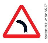 Danger due to the proximity of a dangerous curve to the left.