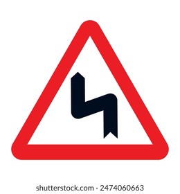 Danger due to the proximity of a succession of curves close to each other; the first, to the left.