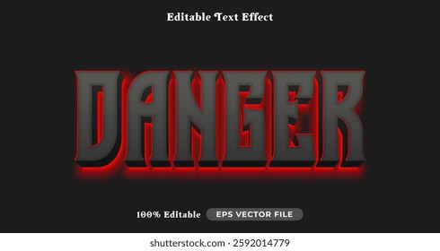 danger editable text effect, text style