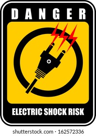 Danger Electric Shock Risk Sign
