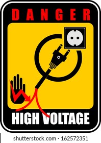 Danger Electric Shock Risk Sign