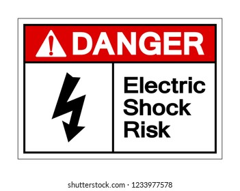 Danger Electric Shock Risk Symbol Sign ,Vector Illustration, Isolate On White Background Label .EPS10