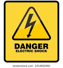 Danger, electric shock, sign vector
