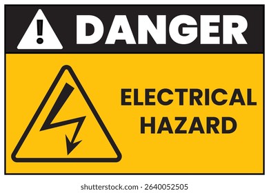 Danger Electrical Hazard Sign - High Voltage Warning