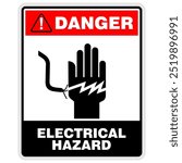 Danger, electrical hazard, sign vector