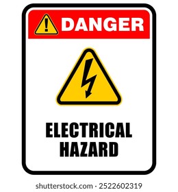 Danger, electrical hazard, sign vector