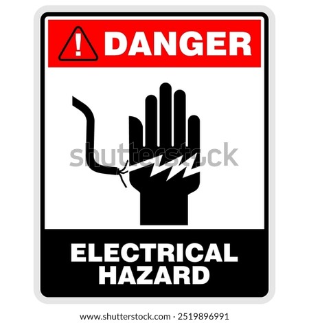 Danger, electrical hazard, sign vector