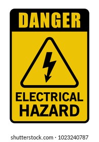 Danger Electrical Hazard Triangle 
Vector Black And Yellow Sign