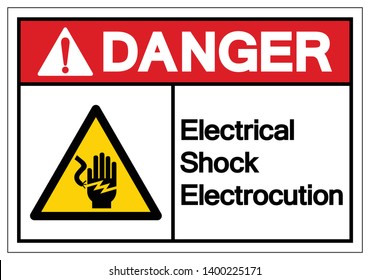 Symbol für elektrische Schock-Elektroschock-Gefahr, Vektorgrafik, einzeln auf weißem Hintergrund - Etikett .EPS10  