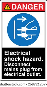 PERIGO Perigo de choque elétrico Desconectar a tomada da tomada elétrica