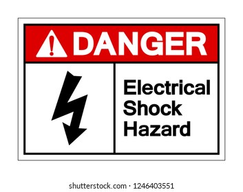 Danger Electrical Shock Hazard Symbol Sign ,Vector Illustration, Isolate On White Background Label .EPS10