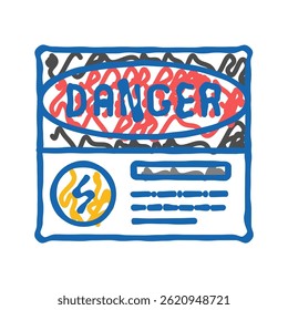 danger electricity doodle icon sketch vector. danger electricity sign. isolated symbol illustration