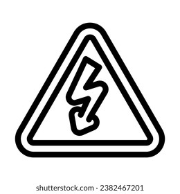 vector de icono de línea de electricidad de peligro. señal de peligro de electricidad. símbolo de contorno aislado ilustración negra