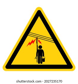 Danger Electricity Symbol Sign ,Vector Illustration, Isolate On White Background Label. EPS10