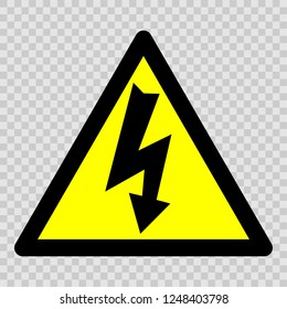 Danger Electricity Vector Sign.

Warning Sign Is A Sign Giving Warning Of A Hazard Or Danger.