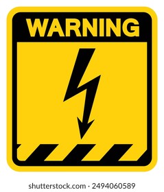 Danger Electricity Warning Sign, Vector Illustration, Isolate On White Background Label .EPS10