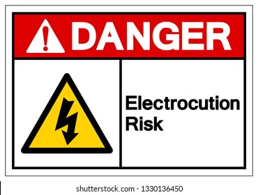 Danger Electrocution Risk Symbol Sign, Vector Illustration, Isolated On White Background Label .EPS10