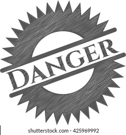 Danger emblem drawn in pencil
