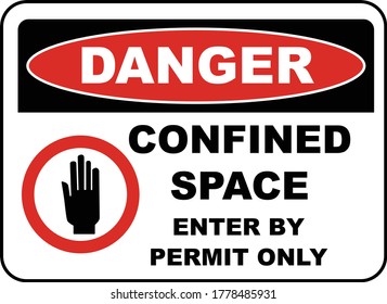 Danger Enter By Permit Only Sign 3