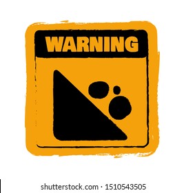 danger of erosion. Warning icon.