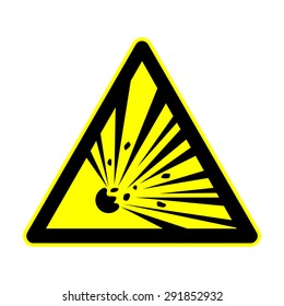 Danger of explosion sign, vector illustration on white backgroung