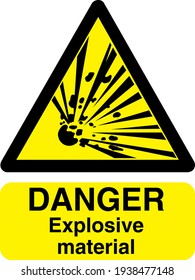 Danger Explosive Material Sign Board With Symbol