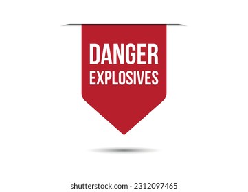 Gefahrensprengstoff, roter Banner, Vektorgrafik