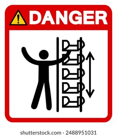 Danger Exposed Buckets and Moving Parts Symbol Sign, Vector Illustration, Isolate On White Background Label .EPS10